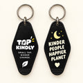 Black Kinder planet fob, front and back