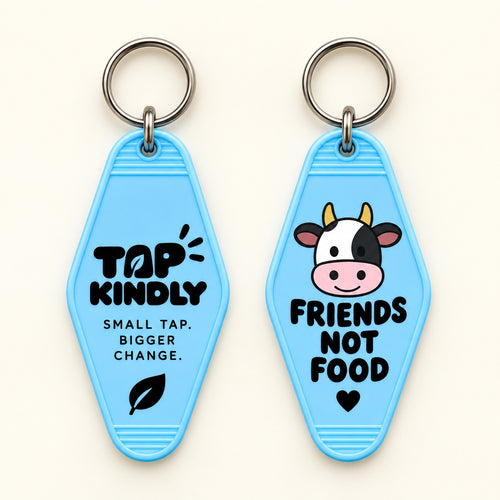 Blue · Friends not food fob, front and back