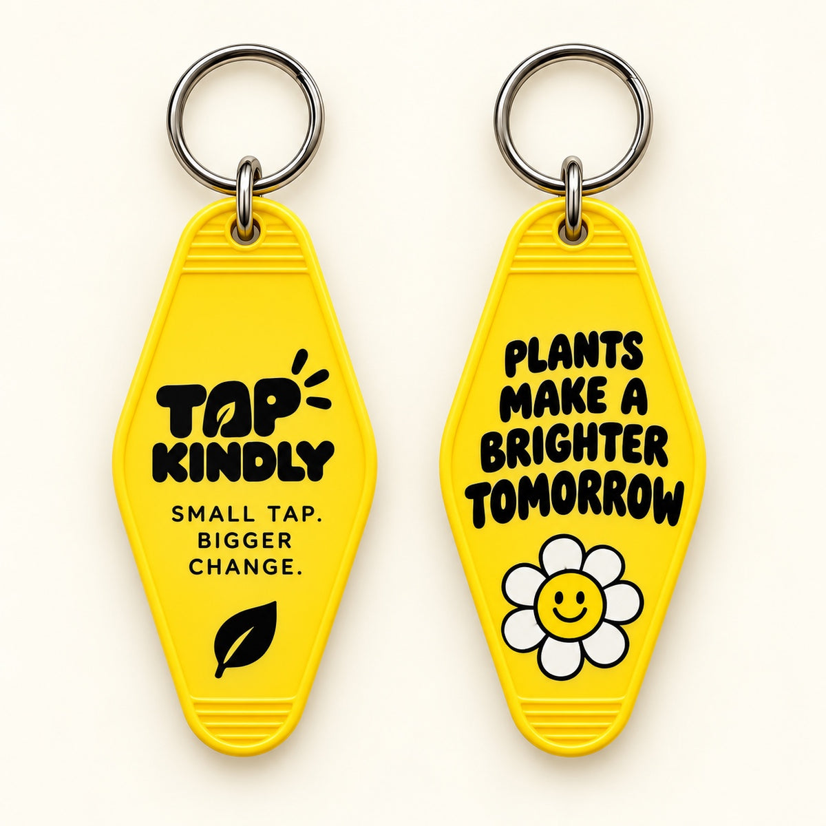 Yellow · Brighter tomorrow fob, front and back