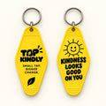 Yellow · Kindness fob, front and back